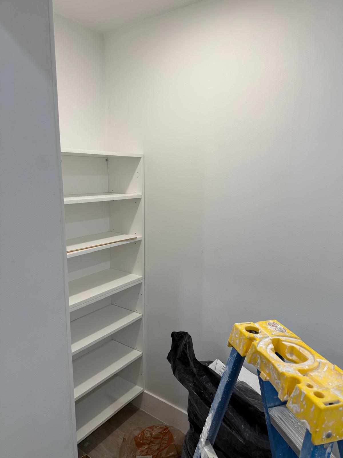 Custom built-in closet shelving
