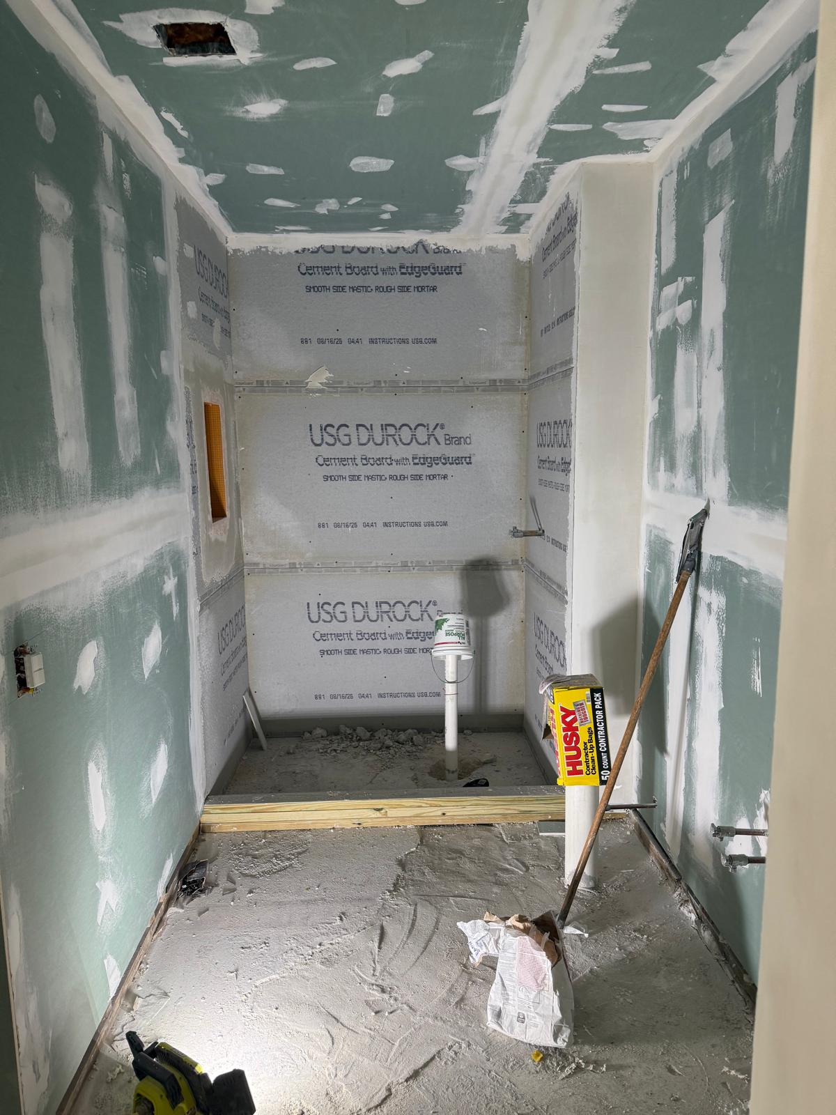 Bathroom remodel — cement board